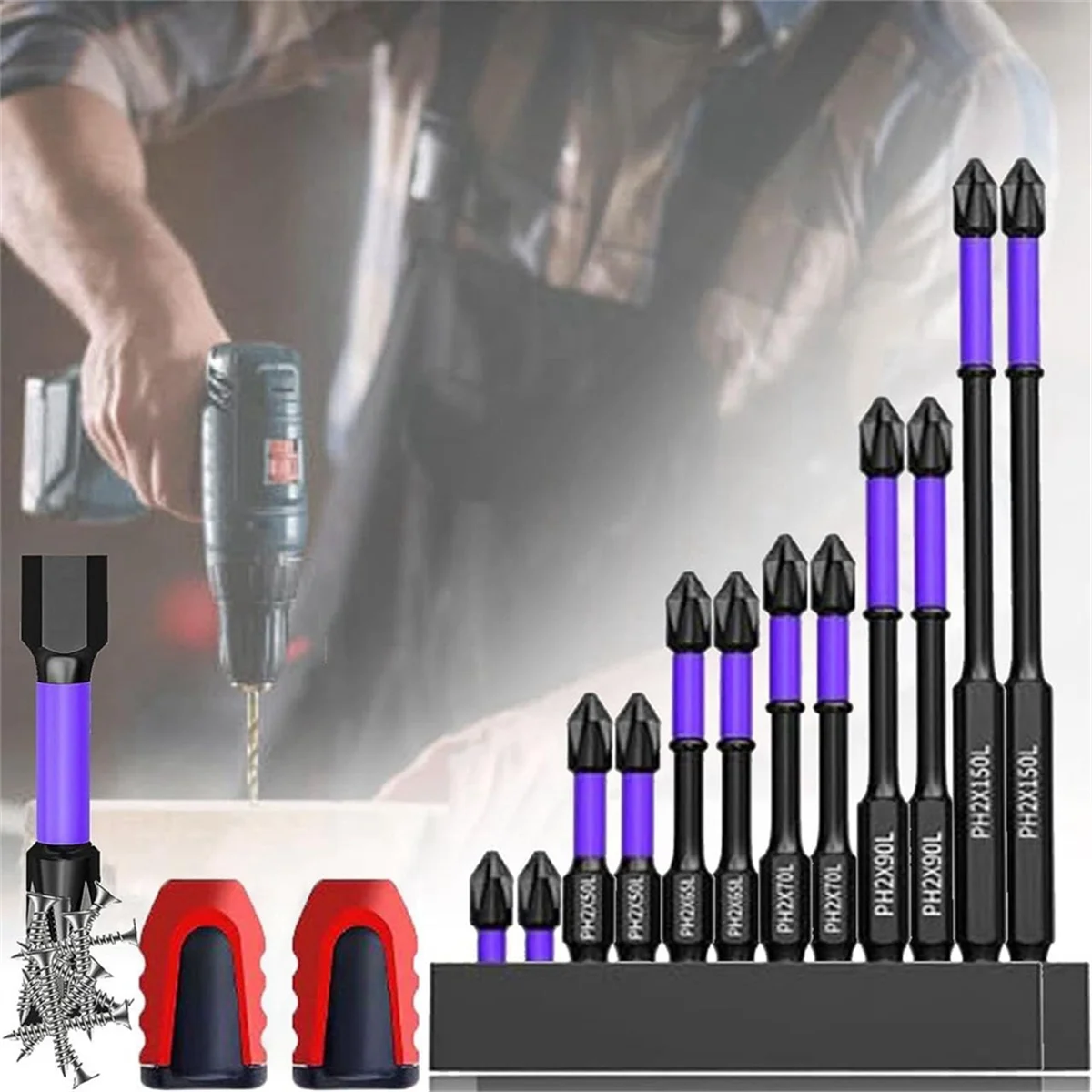 Upgraded High Hardness and Strong Magnetic Bit, Anti-Shock Strong Magnetic Non-Slip Bits, Drill Screwdriver