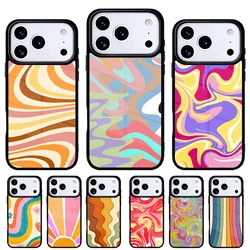 Funda para teléfono estilo retro setenta arcoíris con protección