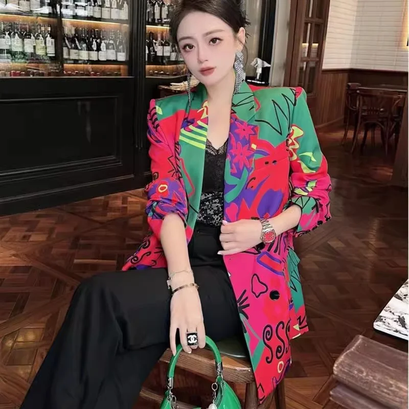 2024 Spring Female New Korean Niche Fried Street Slim Blazer Joker Royal Sister\'s Temperament Unique Design Sense Suit Jacket