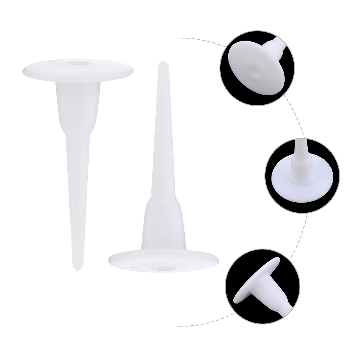 

70 PCS Nail Tools for Cake Base Insert Cupcake Ornament Bottom Bracket Decorating Plastic Flower Nails White