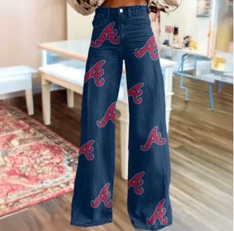 Y2k Spring Autumn Wide Leg Jeans Letter 3D Printed Personalized Fashion Denim Waistcoat Jeans 2025 New Oversized Straight Pants