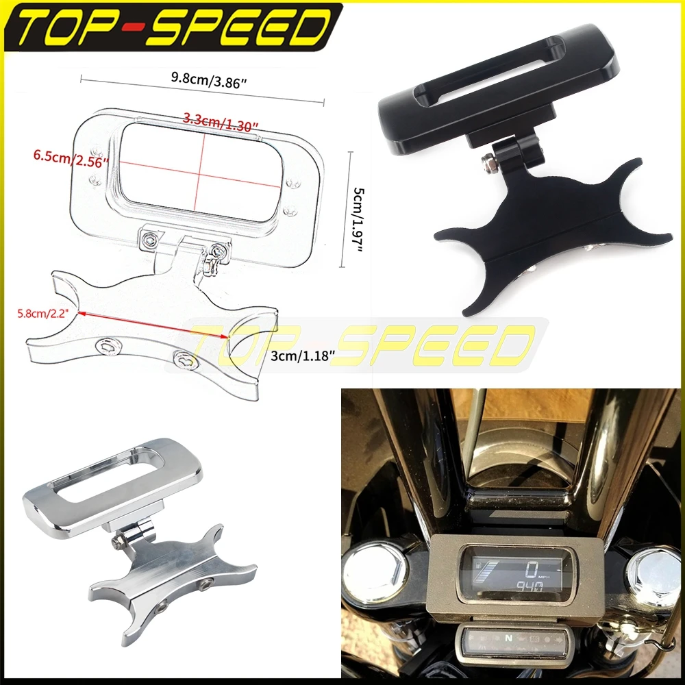 

1-1/4" Motorcycle Riser Gauge Mounting Bracket For Harley Softail Breakout Street FXBB FXBR Bob 18-20 Adjustable Odometer