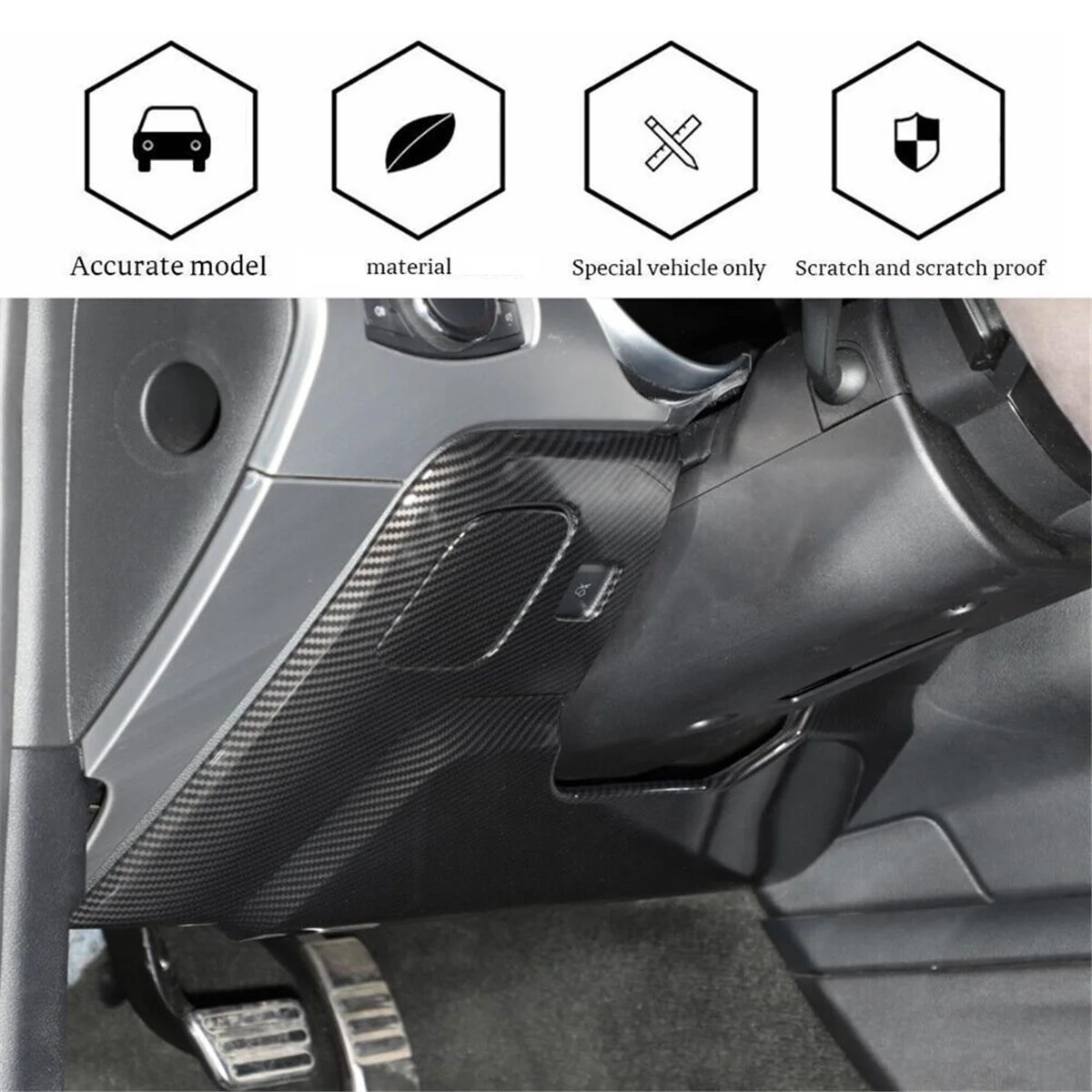 

Руль из углеродного волокна под декоративной крышкой, наклейки для Ford Mustang 2015-2021, аксессуары для интерьера