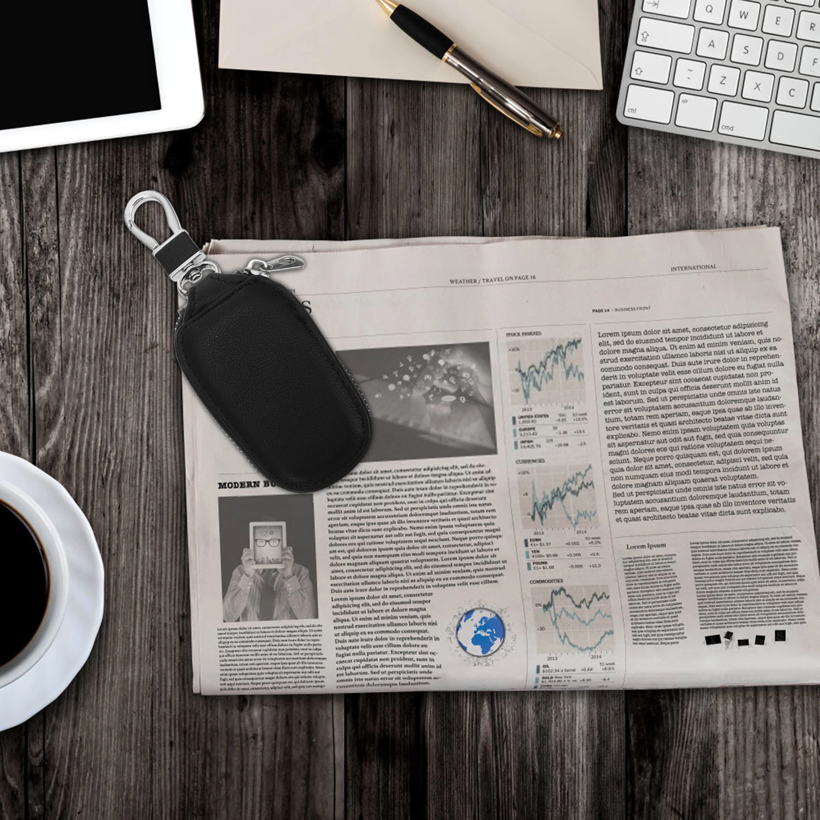 

MUCKLILY Zinc Alloy Car Key Cover Case Pouch Organizer Bag Scratch Proof Storage for Vehicle Keys