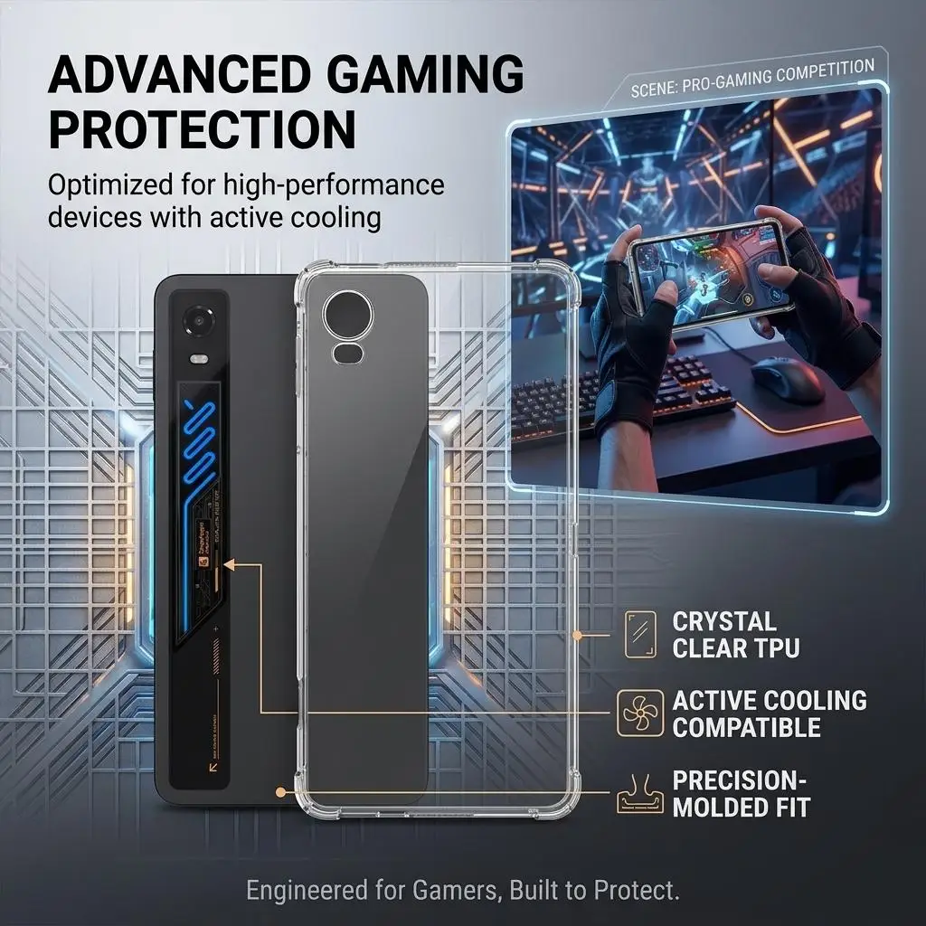 Ultra Slim Clear Protective Case for RedMagic Astra 2 Soft Flexible Transparent TPU Ultra Slim Sleeve Back Cover for Gaming Tabl