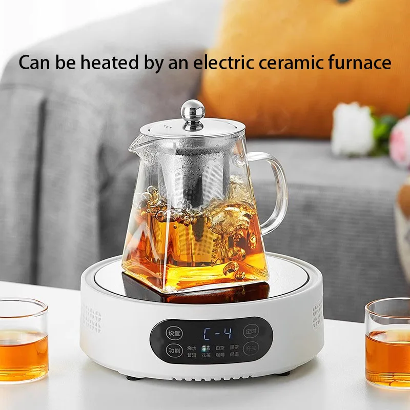 FOME Borosilicate Glass Tea Kettle With Removable Stainless Steel Infuser Teapot Blooming And Loose Leaf Tea Maker view 3