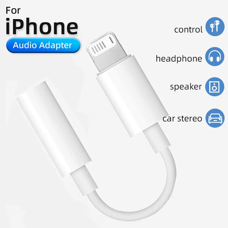 L To 3.5mm Jack Headphones Aux Cable For iPhone 14 Pro Max 13 12 11 XS USB Type C Connector Audio Adapter For Samsung Galaxy S24