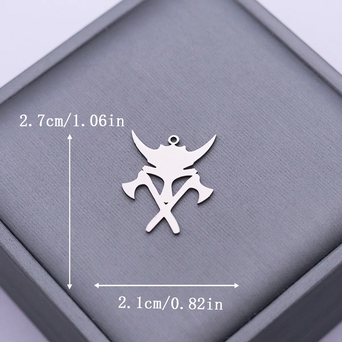 3pcs Stainless Steel Viking Double Crossed Axe Pendant Nordic Gothic Warrior Horn Helmet Charms DIY Necklace Jewelry Making - view 2
