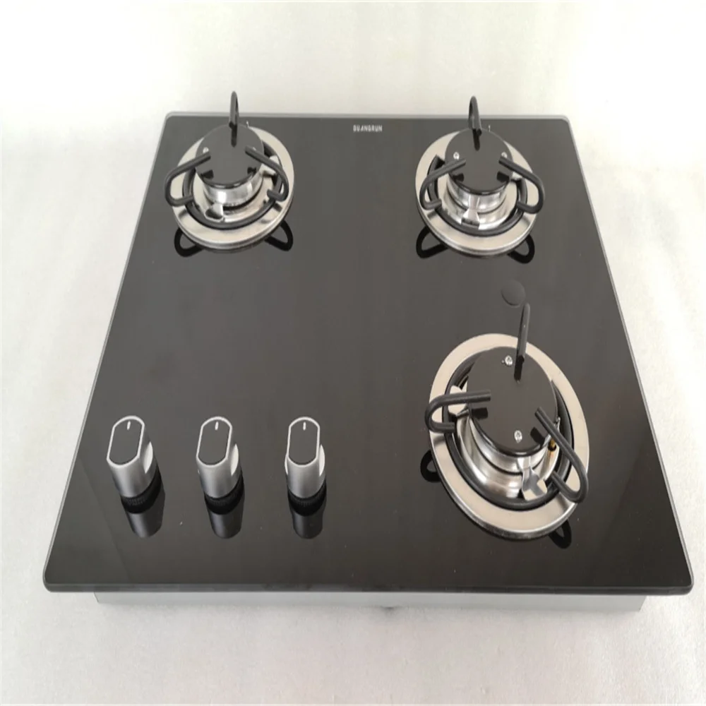 

3 Burner LPG Gas Stove Hob Tempered Glass 505*410*70mm Boat Caravan RV GR-B007