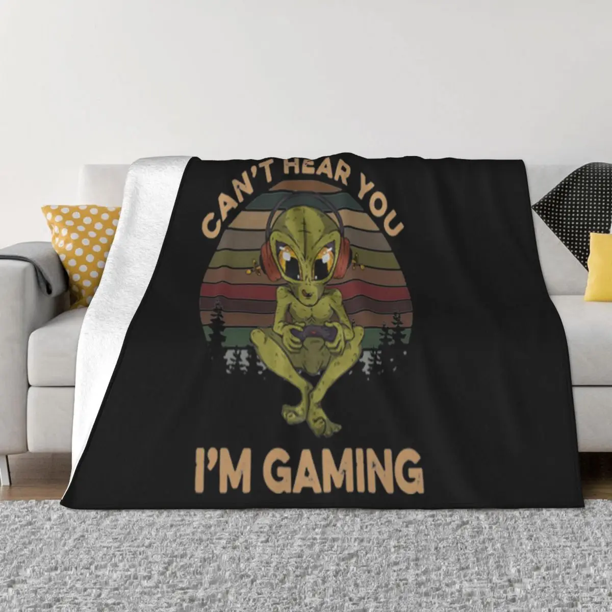 Vintage Aliens Can'T Hear You I'M Gaming Summer Style Anime Steampunk Pop Cute Hip Hop New Wholesale Brand New Throw Blanket