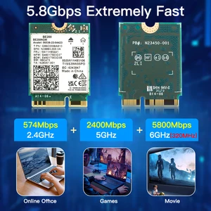 FENVI BE200 WiFi 7 Kartu BE200NGW untuk Bluetooth 5.4 Tri Band Adaptor Jaringan Nirkabel 2.4 G/5G/6GHz M. 2 untuk PC Windows10/11 WiFi6E 12 wifi m2 penjualan terbaik - №