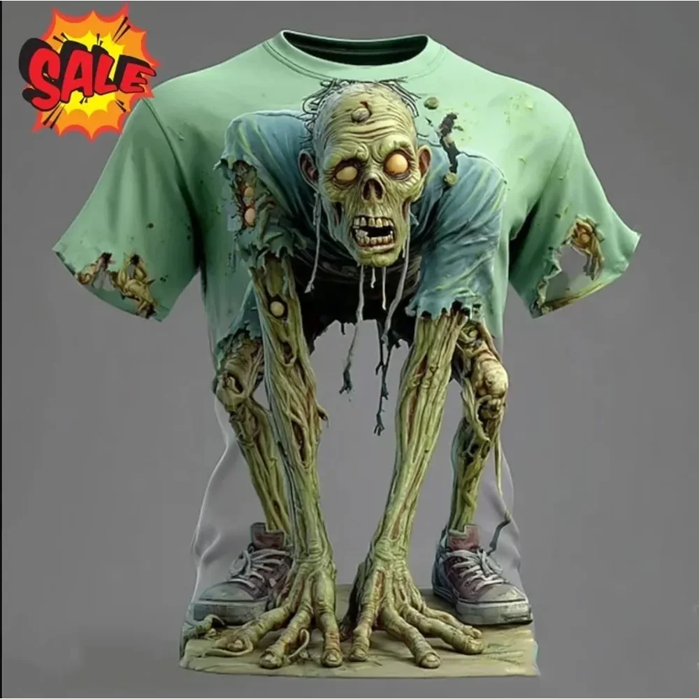Halloween Fancy Dress 2026–27 New Arrivals Optical Illusion Zombies Horror Party AOP 3D Adults KID Casual Quick-drying T-shirts