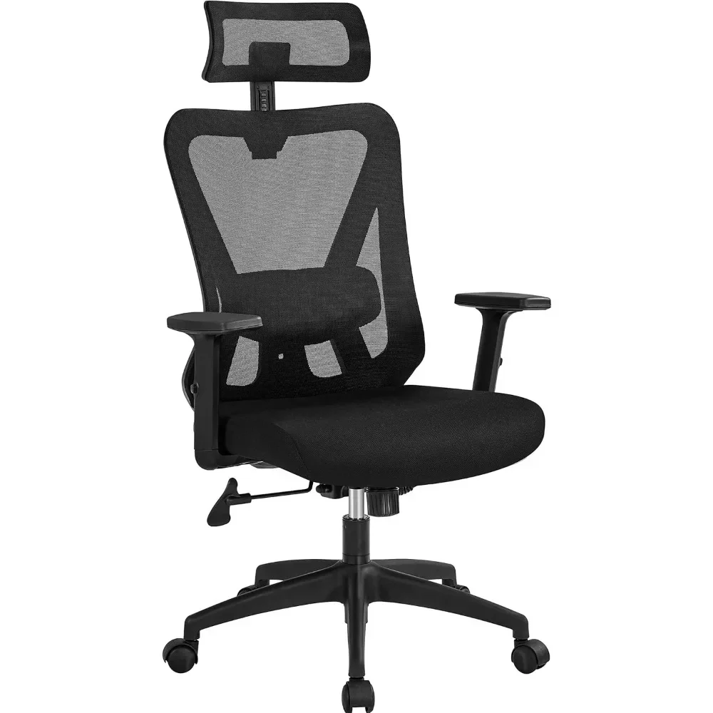 Ergonomic Office Desk Chair High Back Mesh Computer Study Chair with Lumbar Support Adjustable Armrest, Backrest and Headrest