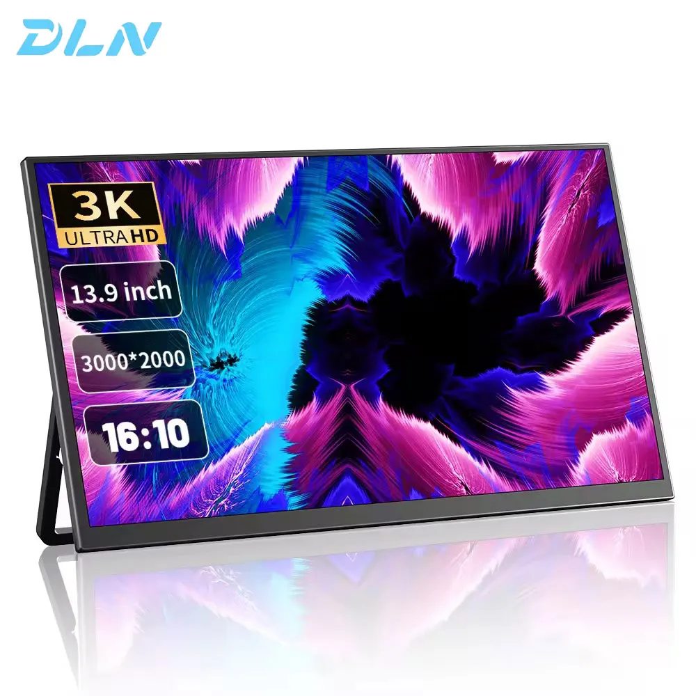 

Портативный монитор DLN 13.9 дюймов 3K, 3000*2000, 70.8% sRGB, 60 Гц, расширитель экрана для ноутбука, монитор-подставка для Windows и Mac, для игр