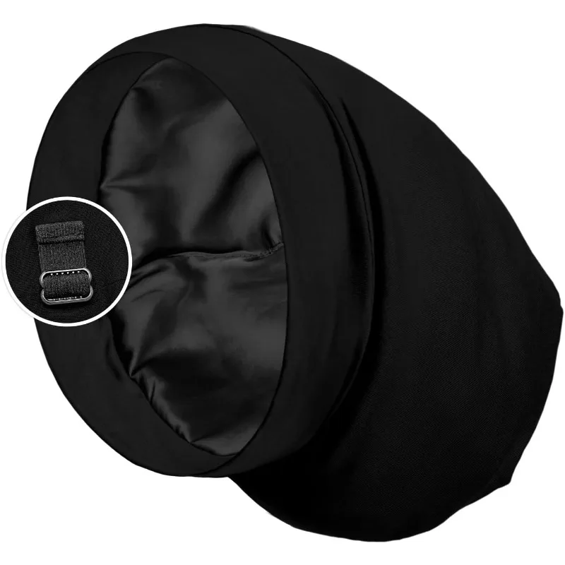 New Silky Satin Wide Brim Nightcap Bonnet with Elastic Soft Band Hair Wrap for Sleeping Sleep Cap Styling Cap Hair Wrapping Tool