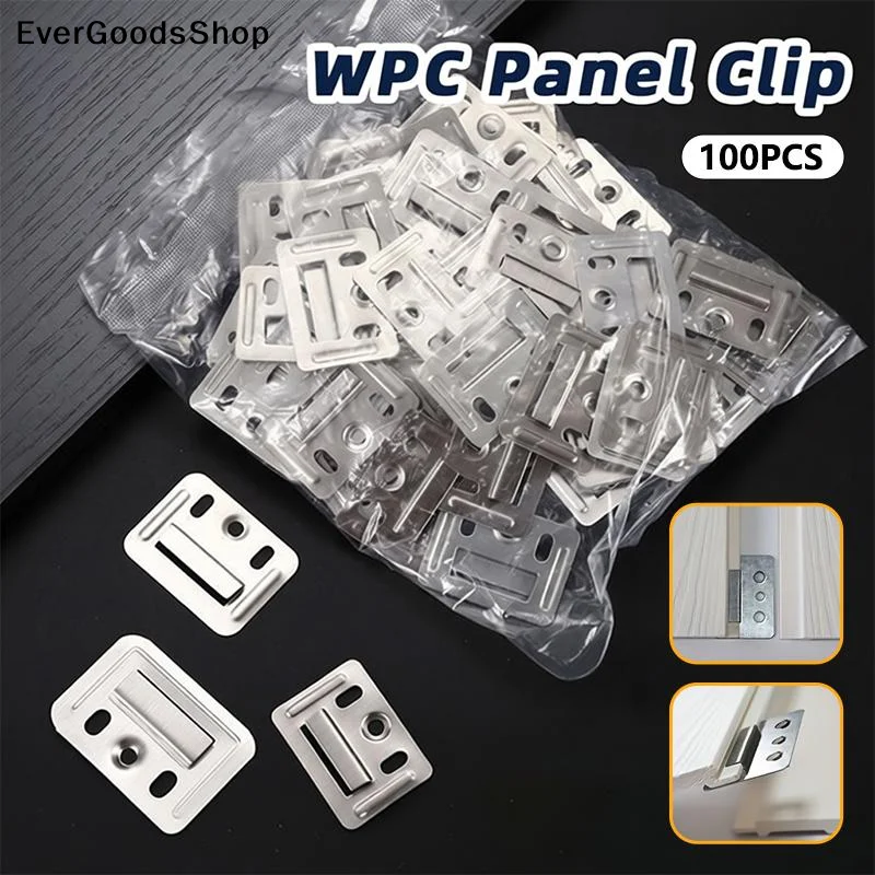 

New 100Pcs WPC Wall Panel Clips Metal Clip For Wpc Wall And Ceiling Fluted Cladding Clip Only Indoor And Outdoor Various Sizes