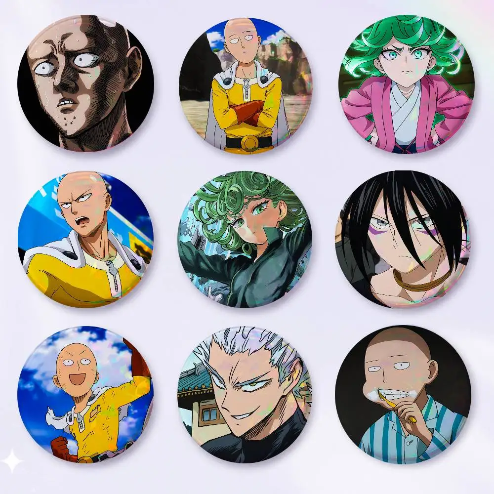 A-O-One P-Punch Man Anime Round Badges, Brooches, Clothing Accessories, Birthday Gifts, Anime Conventions