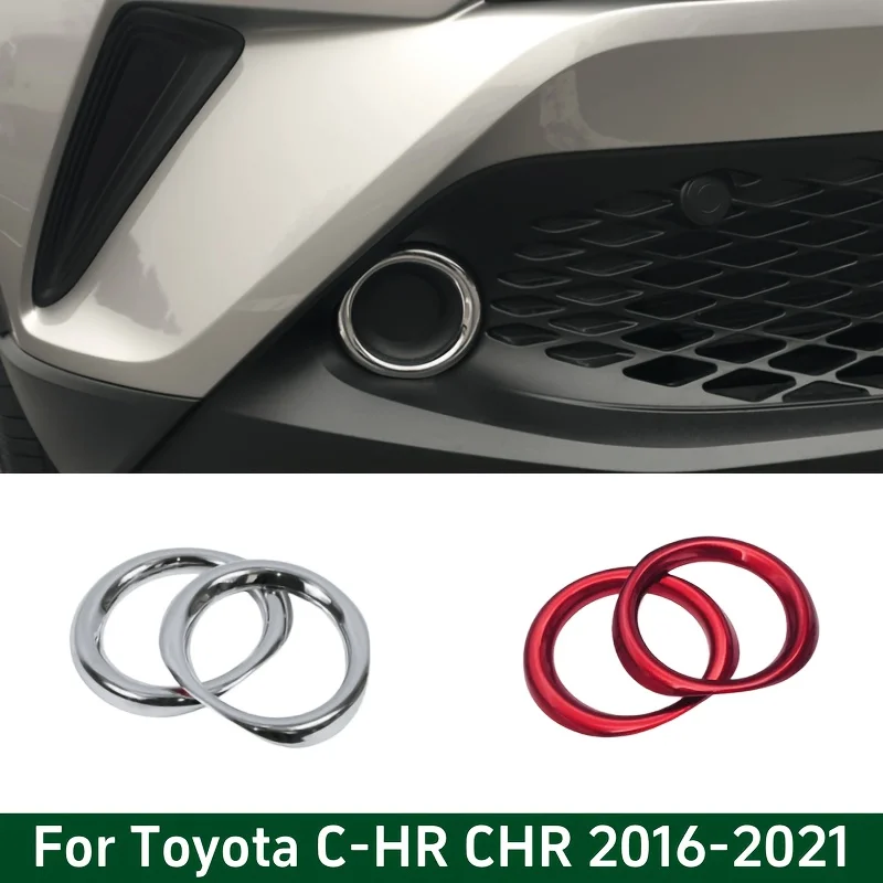 

2Pcs/set ABS Chrome Car Front Fog Light Lamp Cover Decoration Sticker Trim for Toyota CHR C-HR 2016 - 2020 Accessories