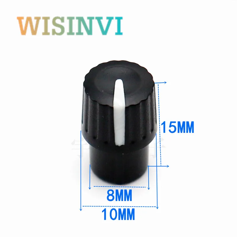 10PCS Plastic Half Shaft Convex handle Knob Cap Diameter 10mm Height 16mm 180 degree indication D-Shaft Inner Hole 6mm