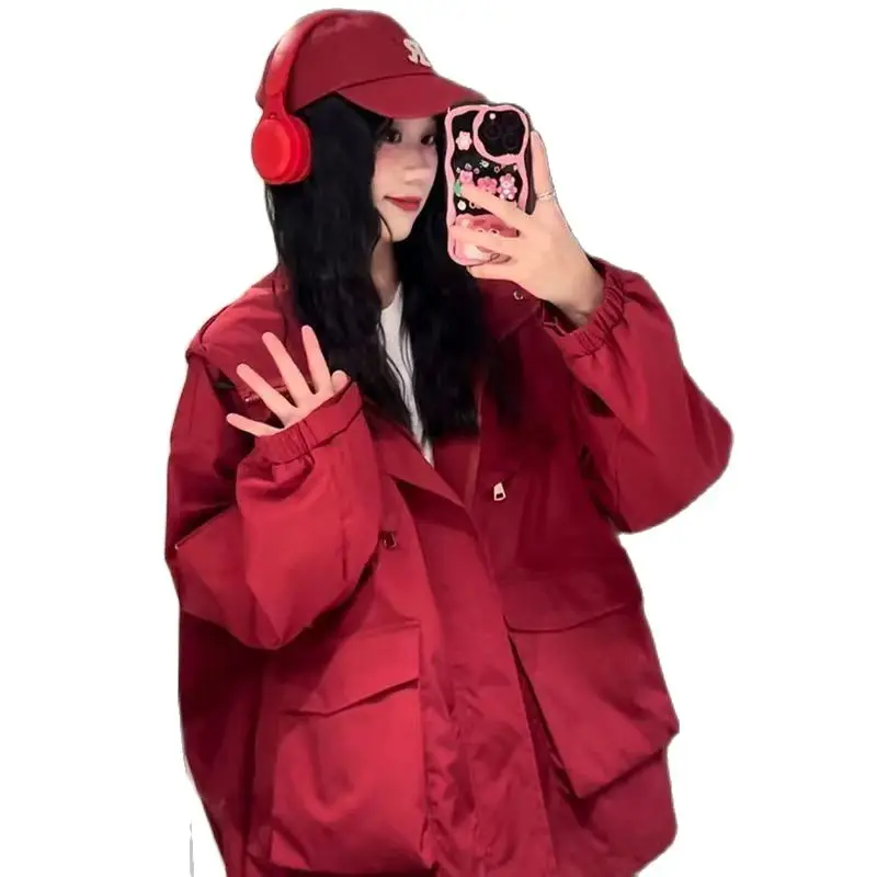 

New Hooded Warm Zipper Pocket Coat Autumn Winter Women's Sports Casual Loose Jacket Fashion Versatile Solid Color Overcoat