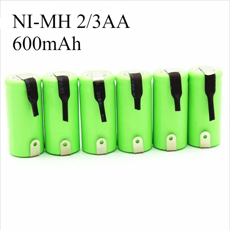 12/15/28pcs 2/3AA Ni-MH Battery AA 1.2V 600mAh Rechargeable Battery With Pins Wholesale