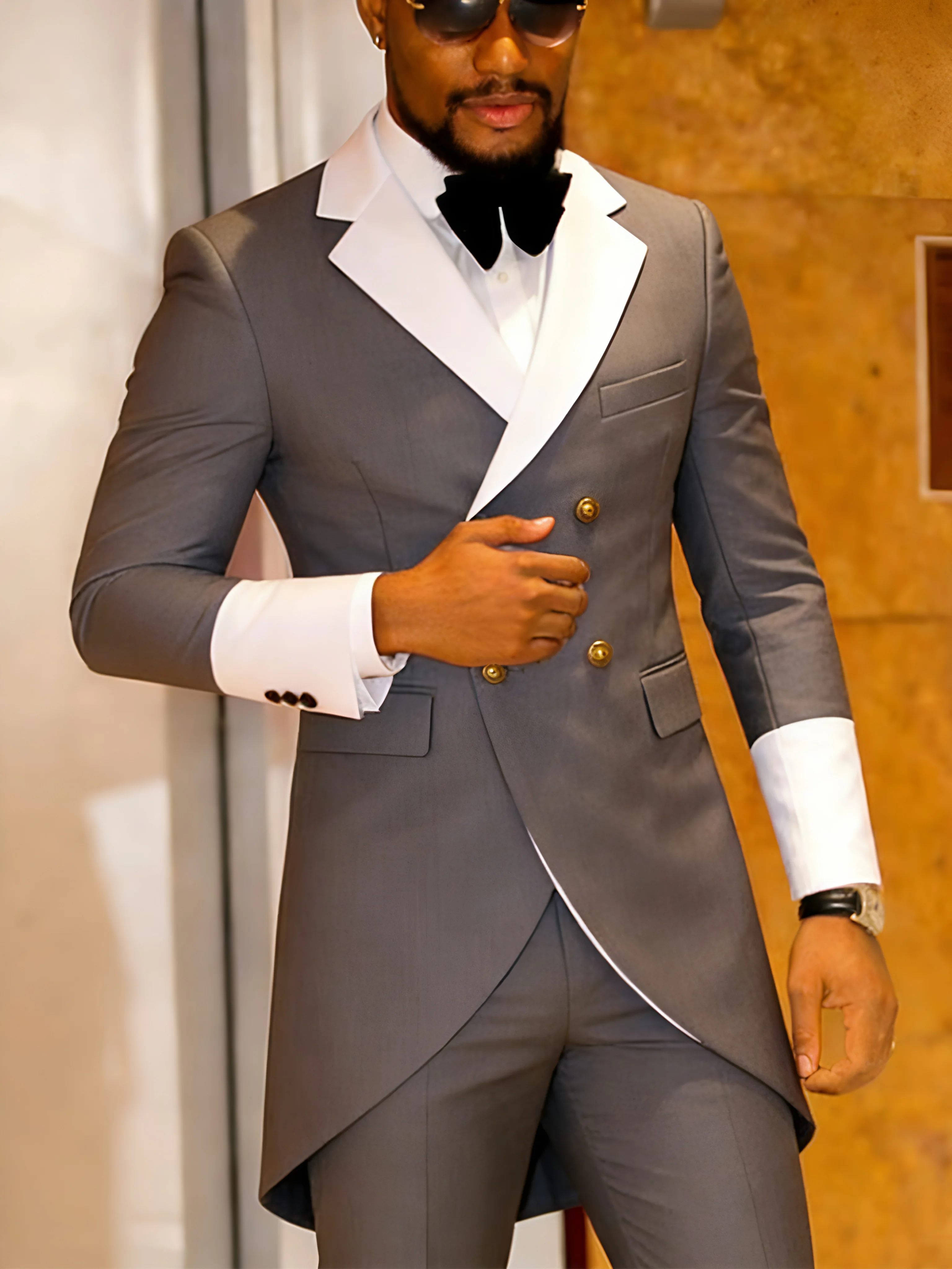 

Мужской фрак, мужской костюм, двубортный фрак приталенного кроя из 2 предметов, подходит для таких случаев, танцев, концертов, свадьбы,