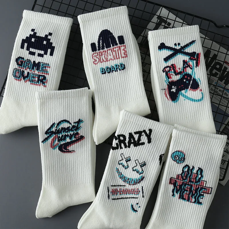 Punk Style Mid-calf Socks for Men, Hip-hop Socks Mid-calf Cyberpunk Style Women’s Stockings