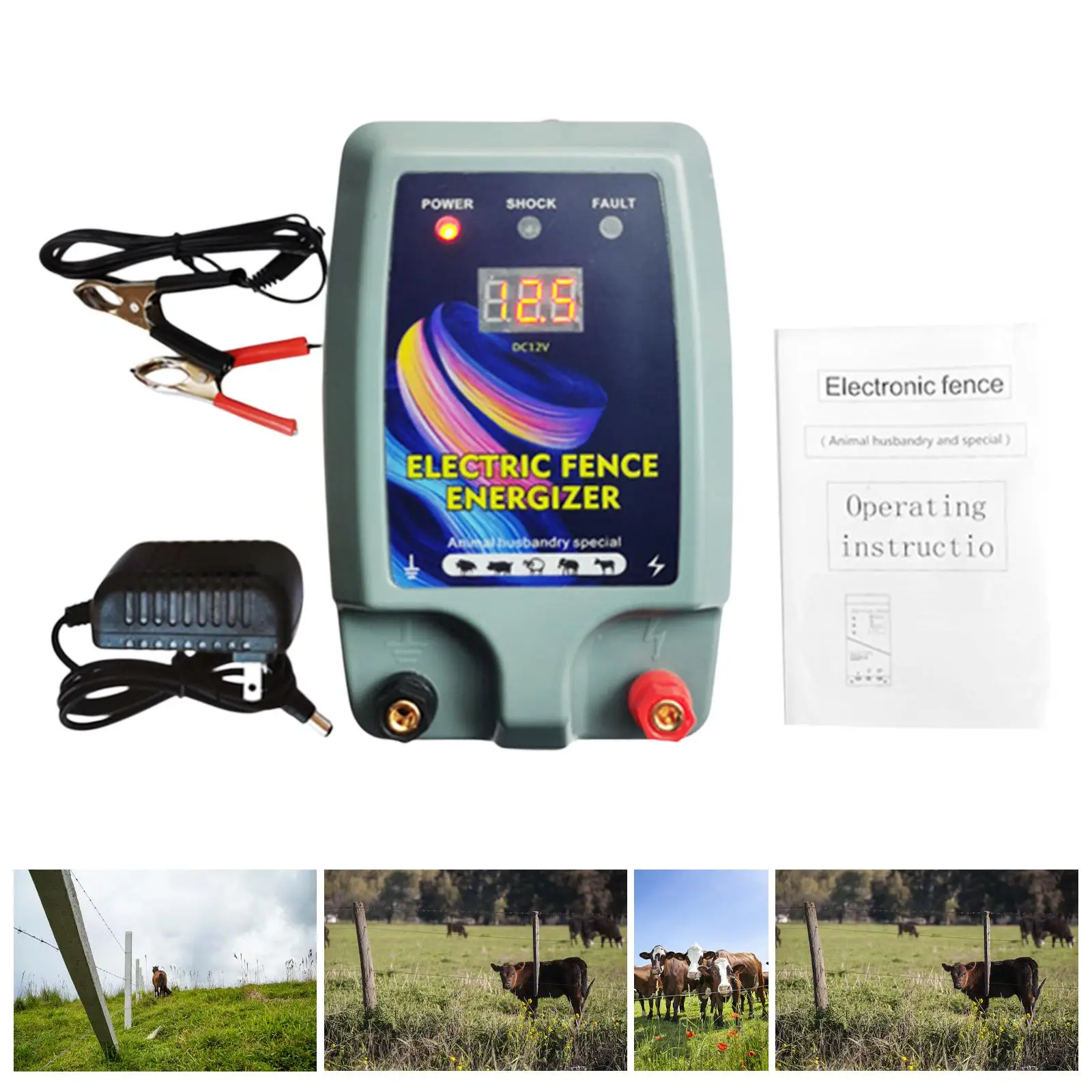 

Electric Fence Lightweight Compact Livestock Fence Charger Livestock Supplies for Garden Poultry Lawn Cattle Livestock