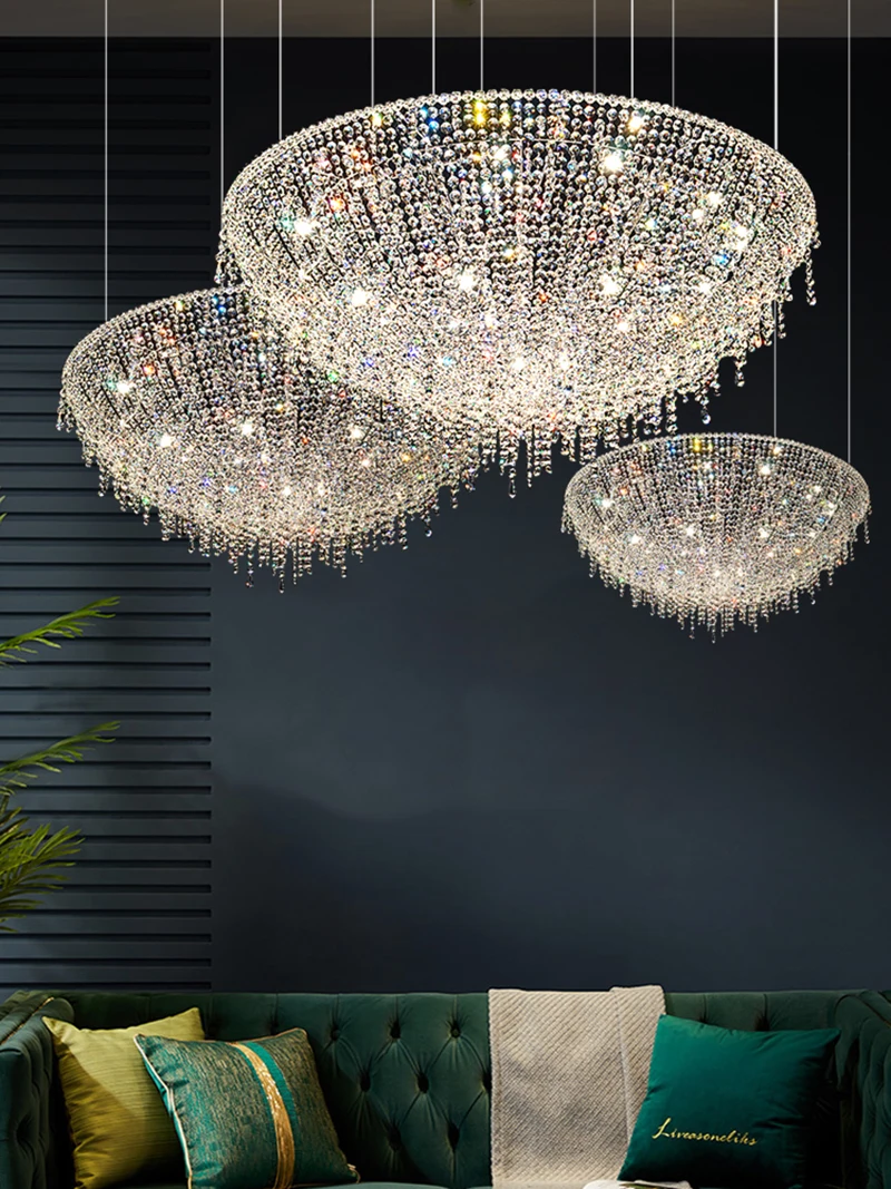 Led Crystal Chandelier For Dining Room Modern Hanging Lamp Luxury Home Decor Indoor Lighting Villa Light