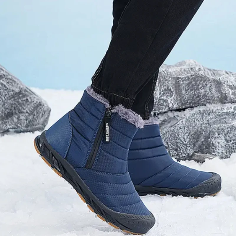 

Fashionable New Comfortable, Warm and Wear-resistant Short Boots Popular in Winter Elegant Zipper Casual Snow Boots for Men