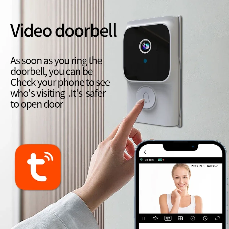Tuya Popular Wireless Doorbell Camera 1080 High-Definition Bidirectional Audio WiFi Video Intelligent Intercom Doorbell