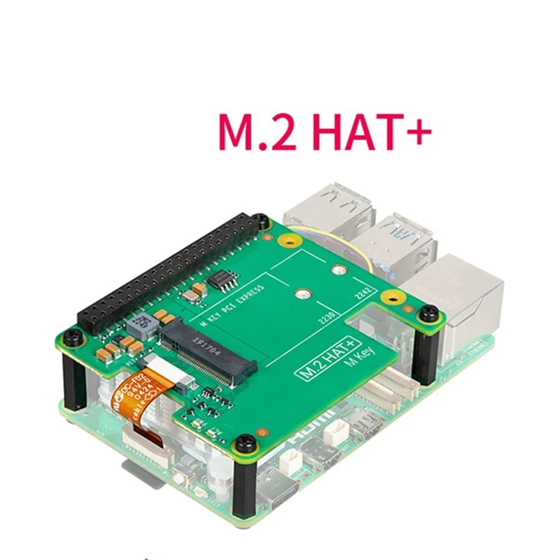 Well Made-For Raspberry Pi 5 M.2 HAT+ Gen2 Gen3 NVME M.2 SSD 2230/2242 Size M Key PCI Express GPIO Expansion Board