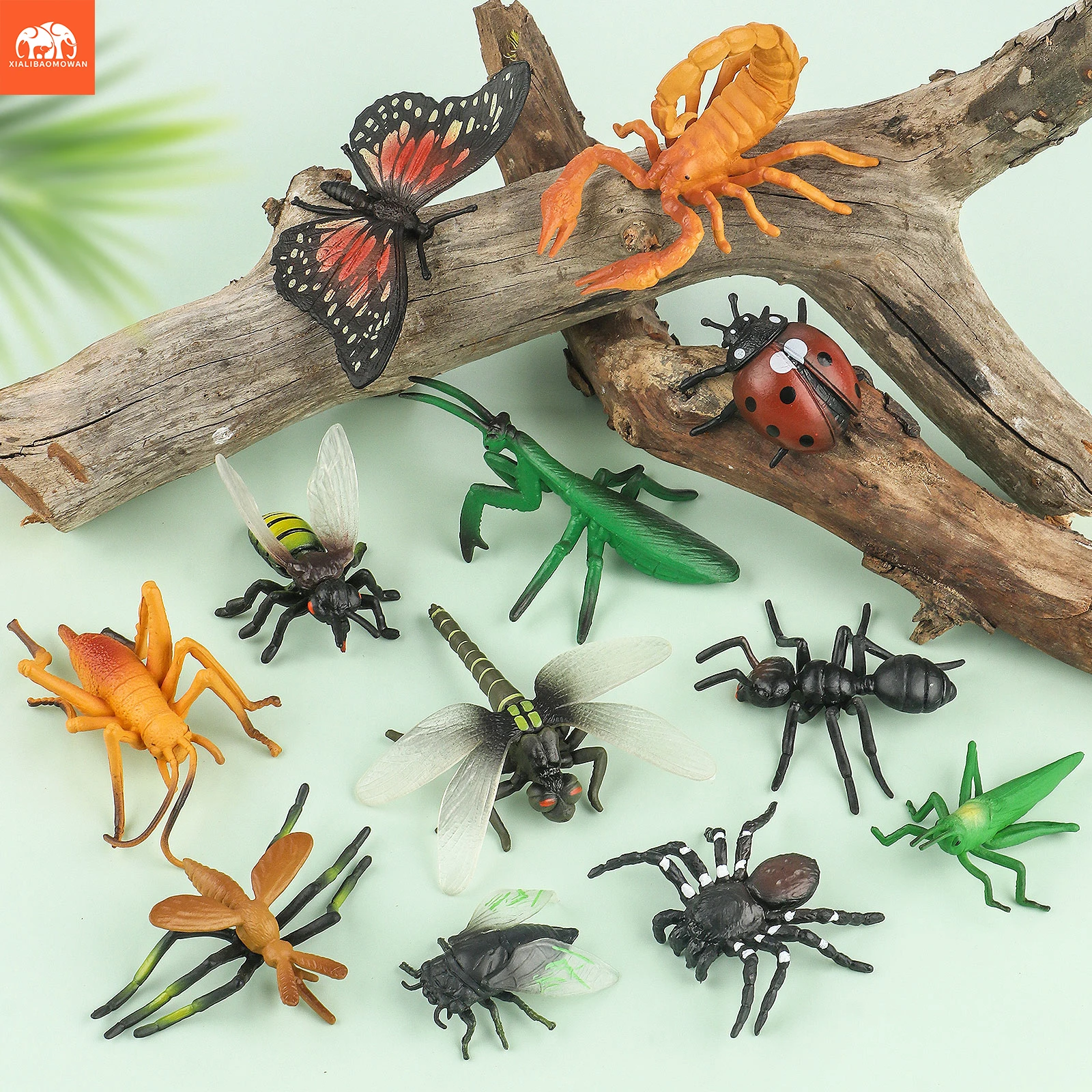 Großes Mini-Insekten- und Tiermodell-Set - Schmetterling Skorpion Gottesanbeterin Zikade Eidechse Actionfiguren Lernspielzeug für Kinder