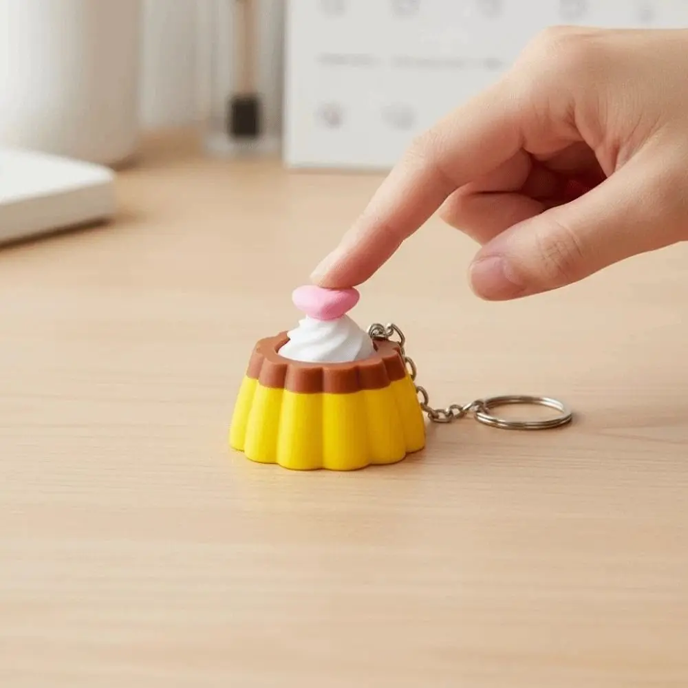 3D Printed Foods Clicker Key Chain Cat Paw Pendant Cartoon Tortoise Sensory Clicker Simulation Cake Love Heart