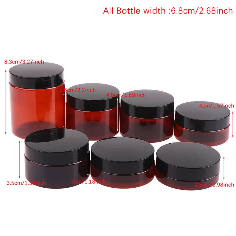 30-250ml Amber Brown Cosmetic Face Cream Bottles Lip Balm Sample Container Jar Beauty Refillable Empty Face Cream Bottle Jar 1pc