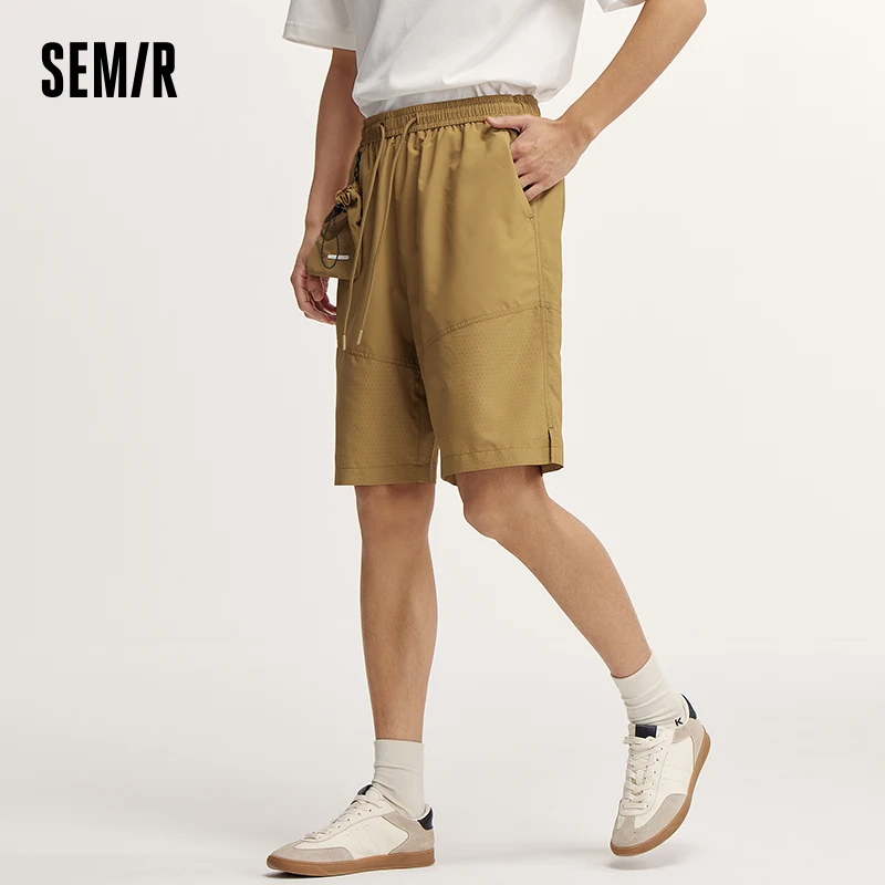 Semir Casual Mid-Length Pants Men 2024 Summer New Spliced Straight-Leg Pants With Storage Function Simple And Cool Shorts