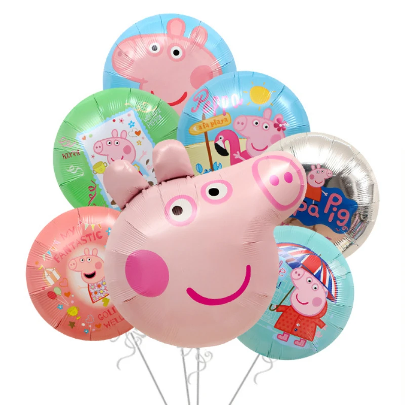 بالونات أنيمي بيبا بيج للحفلات بيجي جورج فويل لتزيين الحفلات وحفلات أعياد الميلاد ومستلزمات الحفلات