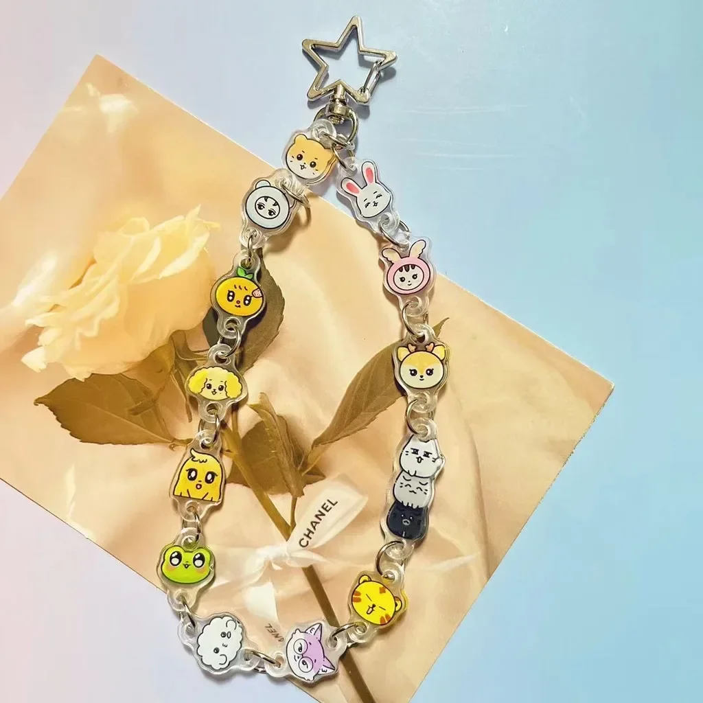 سلسلة مفاتيح سحرية من الأكريليك من Kpop Idol Miniseen، حلقة مفاتيح طويلة على شكل رسوم كرتونية لطيفة