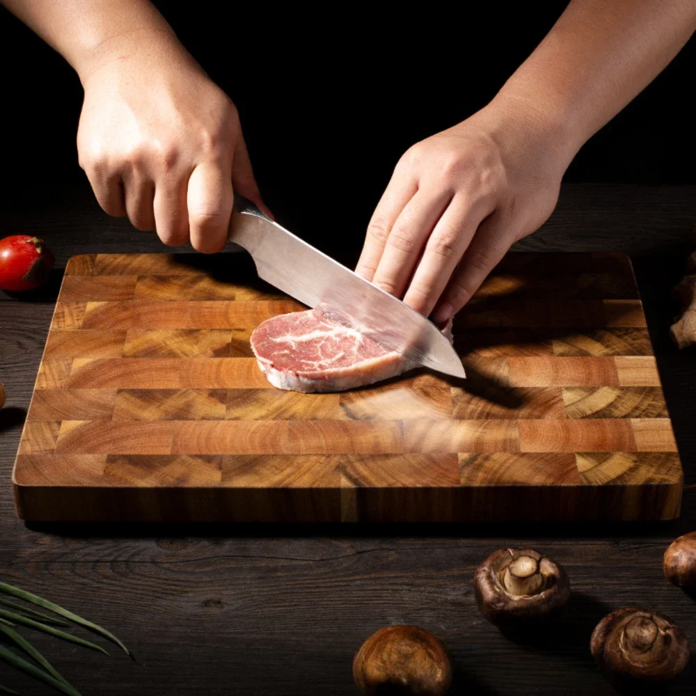 Cutting Board Double-sided Using Premium Acacia Wood Splicing Chopping Board Drainable Damp Proof Kitchen Tools for Food Prep