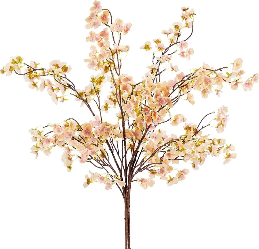 

Artificial Cherry Blossom Branches Silk 40.58 Inch Faux Cherry Flowers Tall Stems for Home Wedding Bedroom Table Japanese Real T