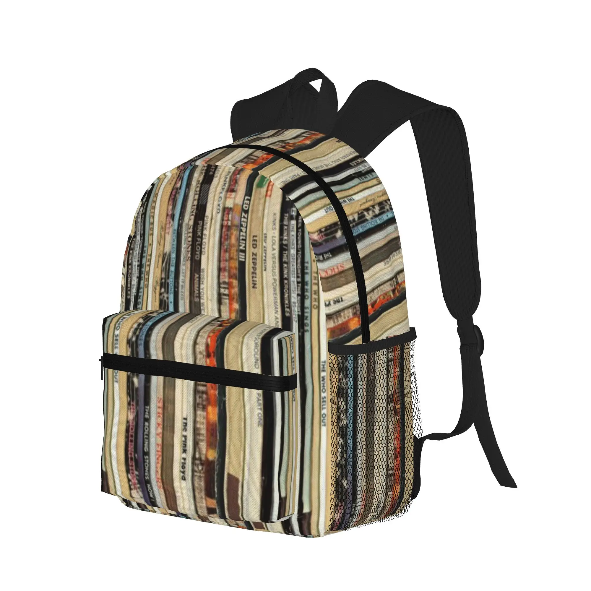 Classic Rock Vinyl Records  Casual Backpack for Students and Adults Female bags