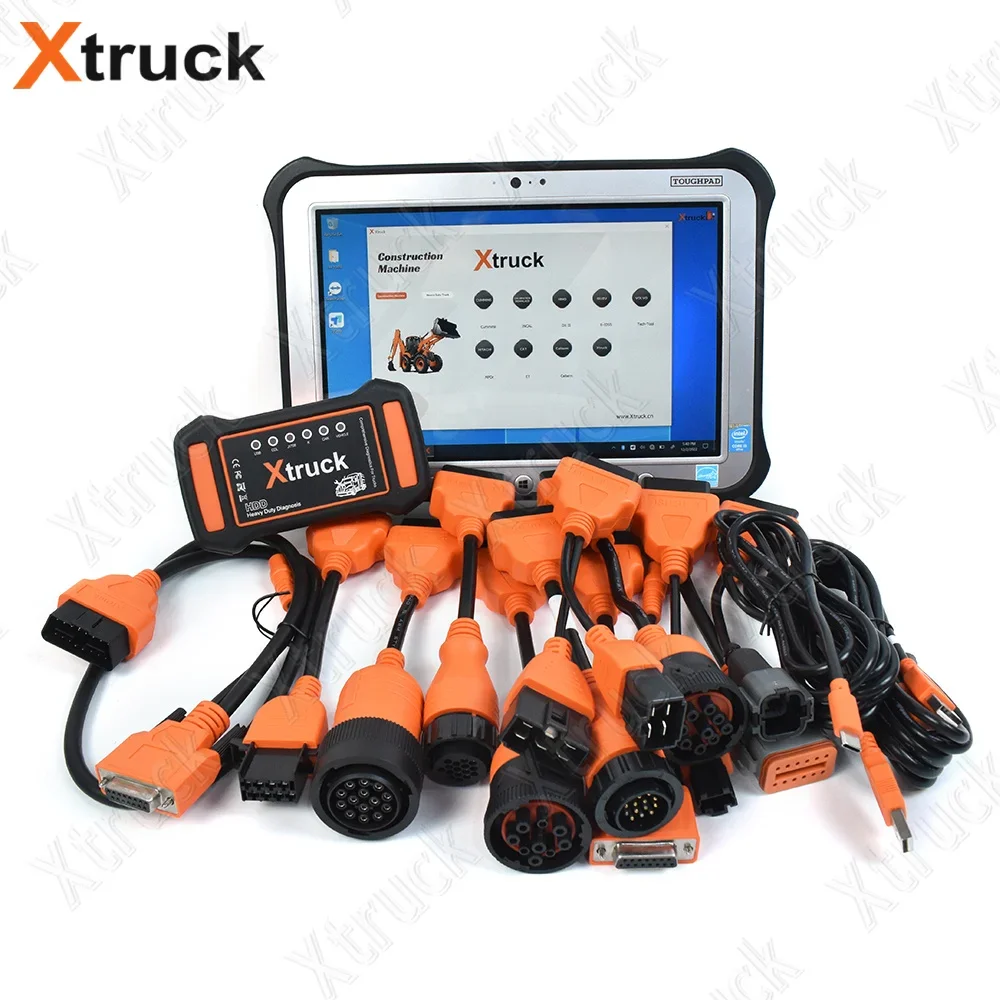 

Construction Excavator Multiple brand Xtruck Y009 HDD with FZ-G1 tablet Machinery Heavy duty truck diagnostic tools