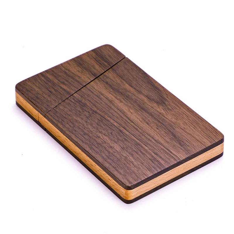 Pure natural wood Wooden Black Walnut Solid Wood Office Portable Organizing Desktop Storage Holder Card Box Magnetic Storage box