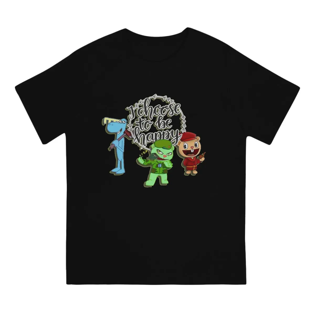 Happy Tree Friends Cuddles Giggles Anime Man TShirt Lumpy and Toothy Lovely Fashion T Shirt Original Sweatshirts Hipster