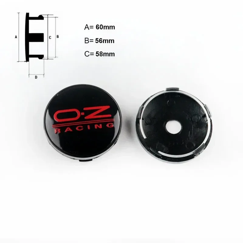 1PCS 6 COLORS 60MM OZ Racing Car Wheel Center Hub Caps Car Emblem Badge Logo Wheel Center Cap Label Car Styling Accessories