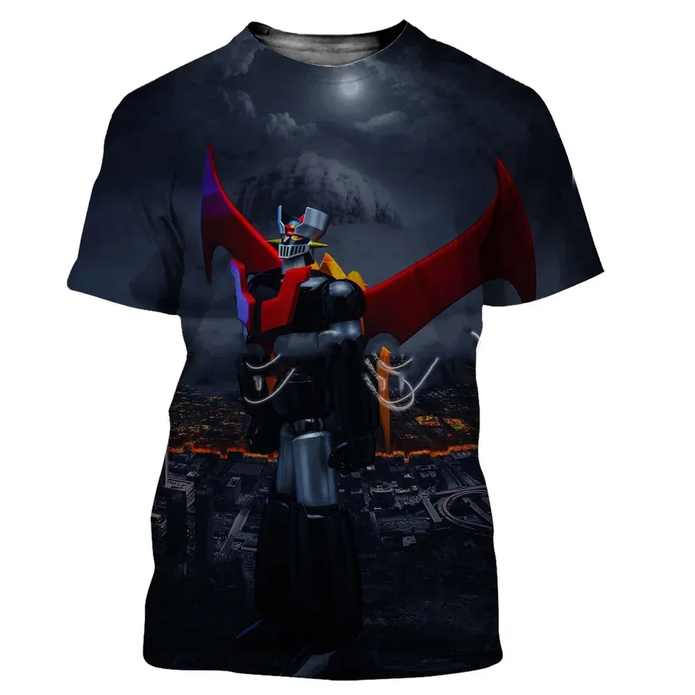 New Fashion Summer T-shirt For Men Cool Mazinger Z 3D Printed Crew Neck Short Sleeve Street Wear Oversized Kids Harajuku Tops