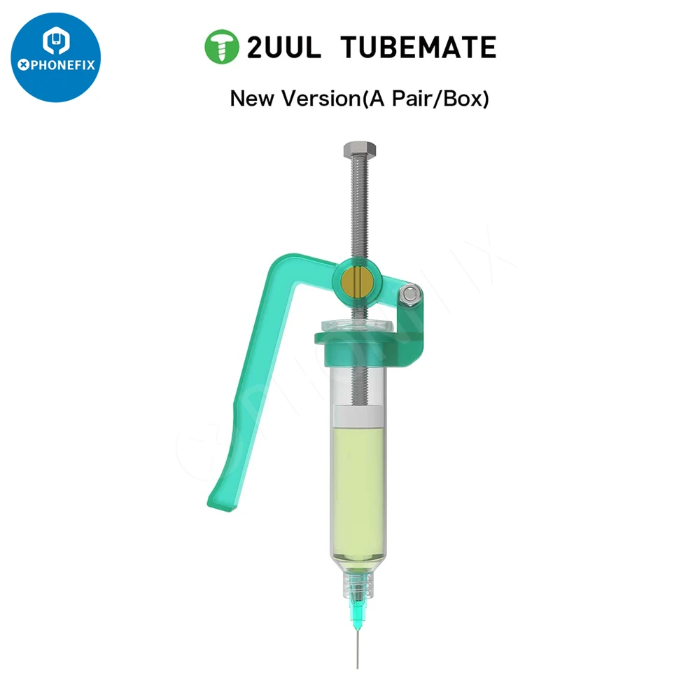 2UUL TUBEMATE Metal Syringe Flux Tube Push Rod BGA Solder Booster UV Solder Mask Ink Propulsion Plunger Welding Oil Pusher Tool