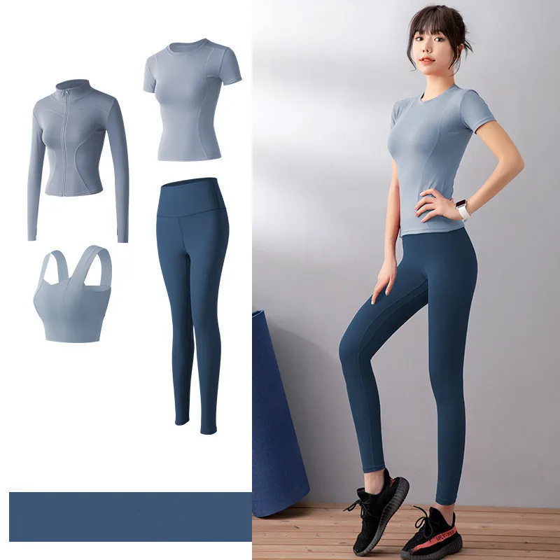 Conjunto de Yoga sin costuras para mujer, pantalones deportivos de entrenamiento, sujetador, pantalones cortos de Fitness, Top corto, leggings de