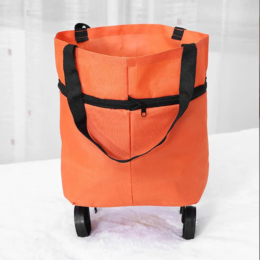 Folding Shopping Cart Bag Detachable Wheel Trolley Bag Shopping Bag Super Market Rolling Personal Handtruck Bag Food Organizer