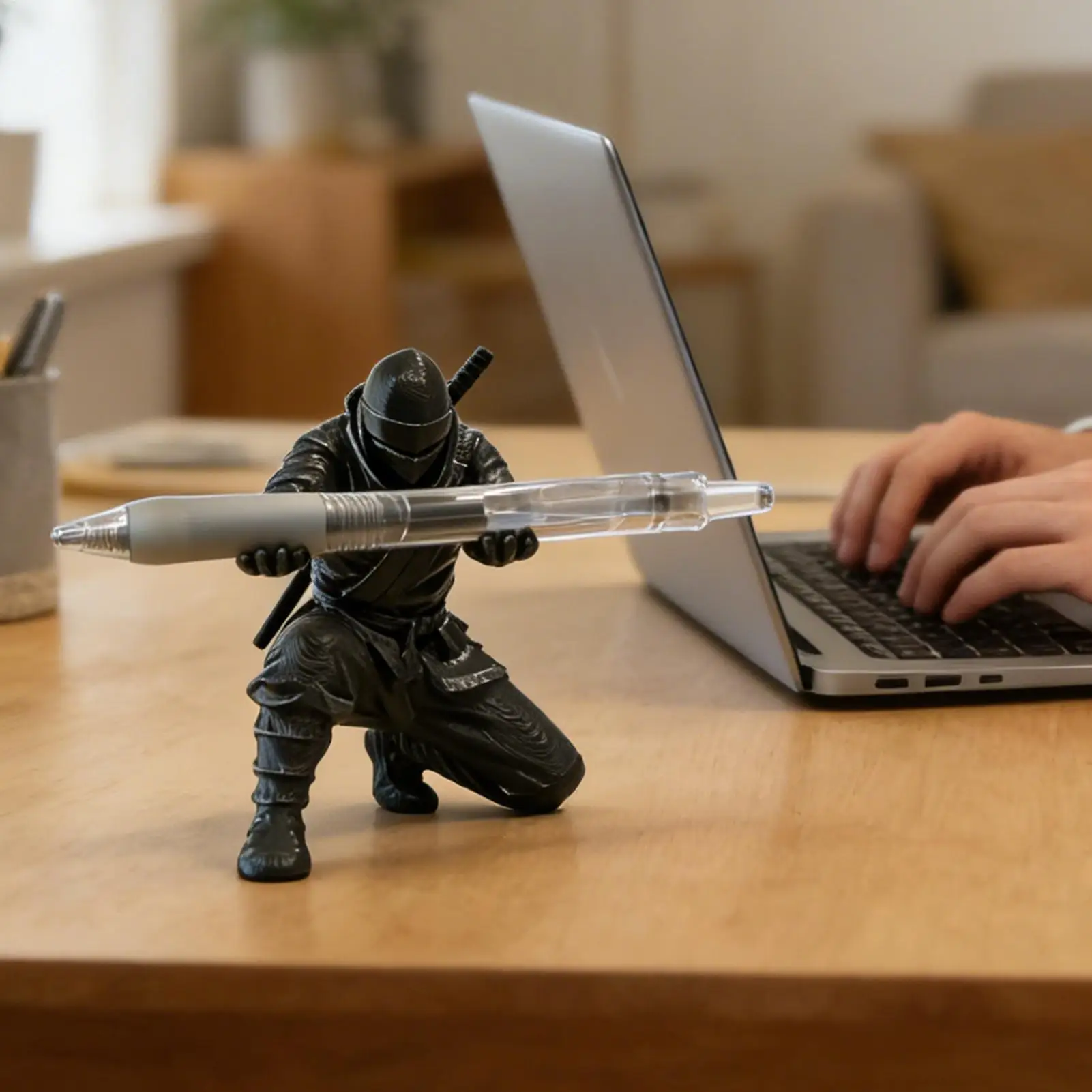 3D Printed Pen Holder Desk Organizer creative Pencil Stand Creative Figure Decor Ninja styleTabletop Ornament Creative Gift ﻿
